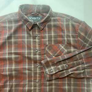 Vertx Men's XL Plaid Long Sleeve Button-Down Concealment Shirt